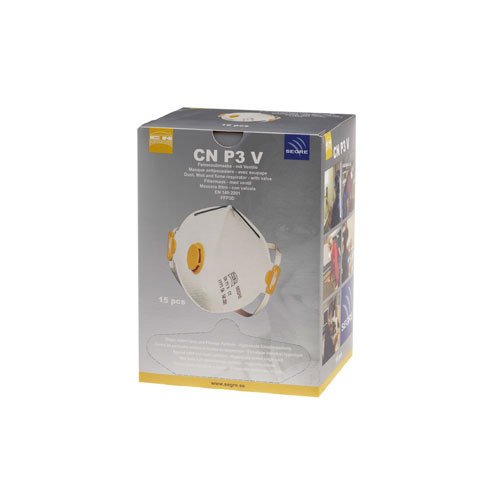 Segre CNP3 FFP3 Valved Flat Fold Disposable Mask 15/Box